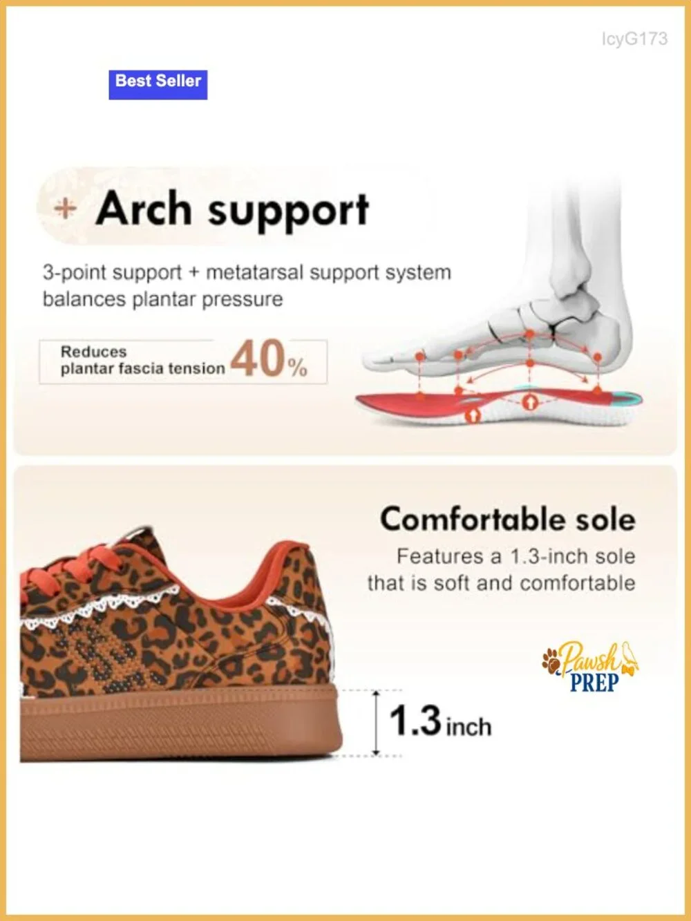 Women's Lace-Up Fashion Sneakers Arch Support Memory Foam Casual Shoes